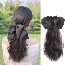 Load image into Gallery viewer, Detachable Bowknot Hairpin Ponytail Wig High Temperature Silk Long Curly Hair Natural Hair Extension for Women
