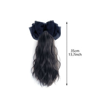 Load image into Gallery viewer, Detachable Bowknot Hairpin Ponytail Wig High Temperature Silk Long Curly Hair Natural Hair Extension for Women

