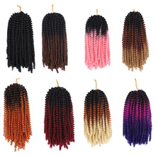 Load image into Gallery viewer, Colored Crochet Wig Hand Hooks Dirty Braids Synthetic Long Curly Hair High Temperature Silk Hair Bulk Hair Extensions
