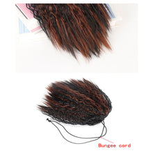 Load image into Gallery viewer, Fluffy Corn Perm Short Curly Hair Ponytail High Temperature Silk Elastic Mesh Drawstring Short Ponytail Synthetic Wig
