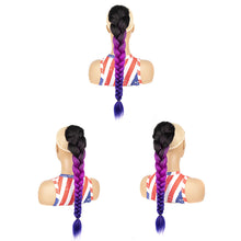 Load image into Gallery viewer, Multi-color Synthetic Wig Braided Hair Elastic Mesh Drawstring Long Ponytail Hair Extensions False Hair Piece for Women
