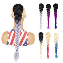 Load image into Gallery viewer, Multi-color Synthetic Wig Braided Hair Elastic Mesh Drawstring Long Ponytail Hair Extensions False Hair Piece for Women

