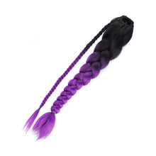 Load image into Gallery viewer, Personalized Multi-color Synthetic Wig Braided Hair Elastic Mesh Drawstring Long Ponytail Hair Extensions for Women
