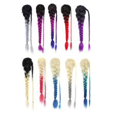 Load image into Gallery viewer, Personalized Multi-color Synthetic Wig Braided Hair Elastic Mesh Drawstring Long Ponytail Hair Extensions for Women
