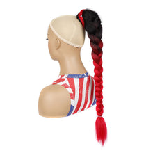 Load image into Gallery viewer, Personalized Multi-color Synthetic Wig Braided Hair Elastic Mesh Drawstring Long Ponytail Hair Extensions for Women

