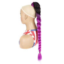Load image into Gallery viewer, Personalized Multi-color Synthetic Wig Braided Hair Elastic Mesh Drawstring Long Ponytail Hair Extensions for Women
