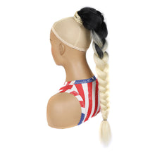 Load image into Gallery viewer, Personalized Multi-color Synthetic Wig Braided Hair Elastic Mesh Drawstring Long Ponytail Hair Extensions for Women
