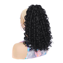 Load image into Gallery viewer, Retro Spring Rolled Synthetic Wig Ponytail Elastic Mesh Drawstring Long Curly Ponytail Solid Color Wig Piece
