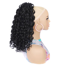 Load image into Gallery viewer, Retro Spring Rolled Synthetic Wig Ponytail Elastic Mesh Drawstring Long Curly Ponytail Solid Color Wig Piece

