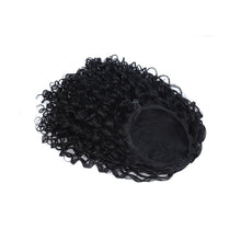 Load image into Gallery viewer, Retro Spring Rolled Synthetic Wig Ponytail Elastic Mesh Drawstring Long Curly Ponytail Solid Color Wig Piece

