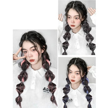 Load image into Gallery viewer, Spotted Wig Ponytail Braids Cute Natural Synthetic Wig Lantern Braids Elastic Hair Rope Multicoloured Ponytail Braid Hair Extensions
