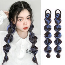 Load image into Gallery viewer, Spotted Wig Ponytail Braids Cute Natural Synthetic Wig Lantern Braids Elastic Hair Rope Multicoloured Ponytail Braid Hair Extensions
