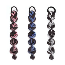 Load image into Gallery viewer, Spotted Wig Ponytail Braids Cute Natural Synthetic Wig Lantern Braids Elastic Hair Rope Multicoloured Ponytail Braid Hair Extensions
