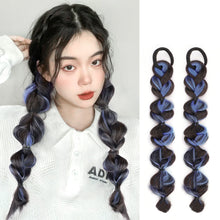 Load image into Gallery viewer, Spotted Wig Ponytail Braids Cute Natural Synthetic Wig Lantern Braids Elastic Hair Rope Multicoloured Ponytail Braid Hair Extensions
