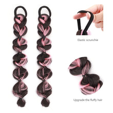Load image into Gallery viewer, Spotted Wig Ponytail Braids Cute Natural Synthetic Wig Lantern Braids Elastic Hair Rope Multicoloured Ponytail Braid Hair Extensions
