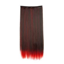 Load image into Gallery viewer, One Piece 5-clip Synthetic Wig Natural Colored Highlights Wig Long Straight Curly Hair Extensions Women False Hair Piece
