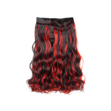 Load image into Gallery viewer, One Piece 5-clip Synthetic Wig Natural Colored Highlights Wig Long Straight Curly Hair Extensions Women False Hair Piece
