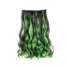Load image into Gallery viewer, One Piece 5-clip Synthetic Wig Natural Colored Highlights Wig Long Straight Curly Hair Extensions Women False Hair Piece
