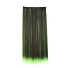 Load image into Gallery viewer, One Piece 5-clip Synthetic Wig Natural Colored Highlights Wig Long Straight Curly Hair Extensions Women False Hair Piece
