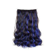 Load image into Gallery viewer, One Piece 5-clip Synthetic Wig Natural Colored Highlights Wig Long Straight Curly Hair Extensions Women False Hair Piece
