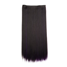 Load image into Gallery viewer, One Piece 5-clip Synthetic Wig Natural Colored Highlights Wig Long Straight Curly Hair Extensions Women False Hair Piece
