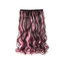 Load image into Gallery viewer, One Piece 5-clip Synthetic Wig Natural Colored Highlights Wig Long Straight Curly Hair Extensions Women False Hair Piece
