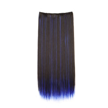 Load image into Gallery viewer, One Piece 5-clip Synthetic Wig Natural Colored Highlights Wig Long Straight Curly Hair Extensions Women False Hair Piece
