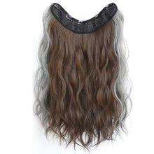 Load image into Gallery viewer, One Piece 4-clip Water Ripple Synthetic Wig Colored Highlights Wig Fluffy Long Curly Hair Extensions Women False Hair Piece
