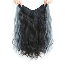 Load image into Gallery viewer, One Piece 4-clip Water Ripple Synthetic Wig Colored Highlights Wig Fluffy Long Curly Hair Extensions Women False Hair Piece
