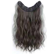 Load image into Gallery viewer, One Piece 4-clip Water Ripple Synthetic Wig Colored Highlights Wig Fluffy Long Curly Hair Extensions Women False Hair Piece
