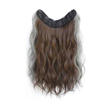 Load image into Gallery viewer, One Piece 4-clip Water Ripple Synthetic Wig Colored Highlights Wig Fluffy Long Curly Hair Extensions Women False Hair Piece
