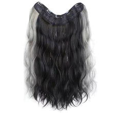 Load image into Gallery viewer, One Piece 4-clip Water Ripple Synthetic Wig Colored Highlights Wig Fluffy Long Curly Hair Extensions Women False Hair Piece
