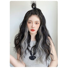 Load image into Gallery viewer, One Piece 4-clip Water Ripple Synthetic Wig Colored Highlights Wig Fluffy Long Curly Hair Extensions Women False Hair Piece
