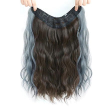 Load image into Gallery viewer, One Piece 4-clip Water Ripple Synthetic Wig Colored Highlights Wig Fluffy Long Curly Hair Extensions Women False Hair Piece
