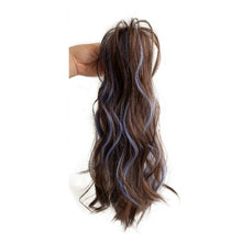 Load image into Gallery viewer, Gripping Clip Style Ponytail Wig Fluffy Colored Highlights Simulation Synthetic Wig Durable Natural Long Curly Hair

