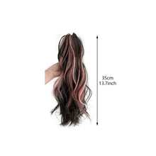 Load image into Gallery viewer, Gripping Clip Style Ponytail Wig Fluffy Colored Highlights Simulation Synthetic Wig Durable Natural Long Curly Hair
