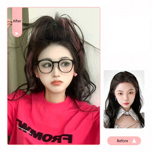 Load image into Gallery viewer, Gripping Clip Style Ponytail Wig Fluffy Colored Highlights Simulation Synthetic Wig Durable Natural Long Curly Hair
