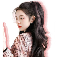 Load image into Gallery viewer, Gripping Clip Style Ponytail Wig Fluffy Colored Highlights Simulation Synthetic Wig Durable Natural Long Curly Hair
