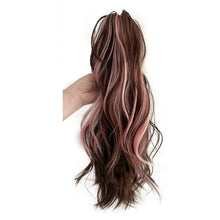Load image into Gallery viewer, Gripping Clip Style Ponytail Wig Fluffy Colored Highlights Simulation Synthetic Wig Durable Natural Long Curly Hair
