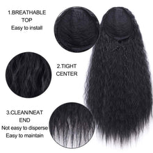 Load image into Gallery viewer, Fluffy Corn Perm Long Curly Hair Ponytail High Temperature Silk Elastic Mesh Drawstring Long Ponytail Synthetic Wig
