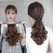 Load image into Gallery viewer, Natural Traceless Strap Style Ponytail Curly Wig High Temperature Silk Simulation Synthetic Wig Ponytail Hair Extensions
