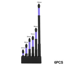 Load image into Gallery viewer, 6pcs Anti-Slip Cross Screwdriver PH2 Magnetic Batch Head PH2 Magnetic Batch Head Impact Screw Driver Bit 25/50/65/70/90/150mm
