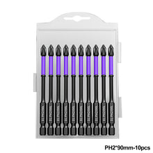 Load image into Gallery viewer, 10/20pcs Anti-Slip Cross Screwdriver PH2 Magnetic Batch Head PH2 Magnetic Batch Head Impact Screw Driver Bit 25/50/65/70/90/150mm
