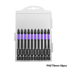 Load image into Gallery viewer, 10/20pcs Anti-Slip Cross Screwdriver PH2 Magnetic Batch Head PH2 Magnetic Batch Head Impact Screw Driver Bit 25/50/65/70/90/150mm
