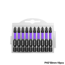 Load image into Gallery viewer, 10/20pcs Anti-Slip Cross Screwdriver PH2 Magnetic Batch Head PH2 Magnetic Batch Head Impact Screw Driver Bit 25/50/65/70/90/150mm
