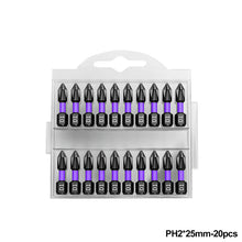 Load image into Gallery viewer, 10/20pcs Anti-Slip Cross Screwdriver PH2 Magnetic Batch Head PH2 Magnetic Batch Head Impact Screw Driver Bit 25/50/65/70/90/150mm
