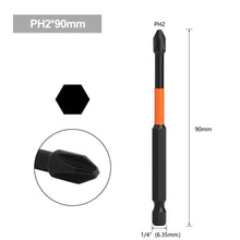 Load image into Gallery viewer, 1pc PH2 Screwdriver Batch Head Magnetic Impact Strong Cross Screwdriver Bit 5/50/65/70/90/150mm
