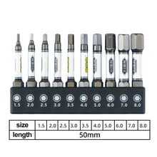 Load image into Gallery viewer, 10pcs/set 1/4 Screwdriver Bit Set Impact Drill Batch Head Hexagonal Cross Head Magnetic Tamper Proof Screwdriver Bits
