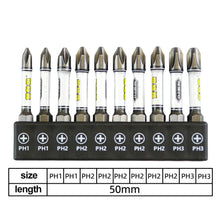Load image into Gallery viewer, 10pcs/set 1/4 Screwdriver Bit Set Impact Drill Batch Head Hexagonal Cross Head Magnetic Tamper Proof Screwdriver Bits
