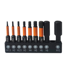 Load image into Gallery viewer, 9pcs/set 1/4 Hex Head Allen Wrench Screwdriver Socket Bits Set Quick Change Magnetic Batch Head Impact Drill Screwdriver Bit H1.5-H10
